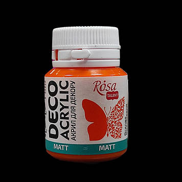 Фарба акрилова матова для декору 20 мл, ROSA Acrylic DECO 06, Помаранчева