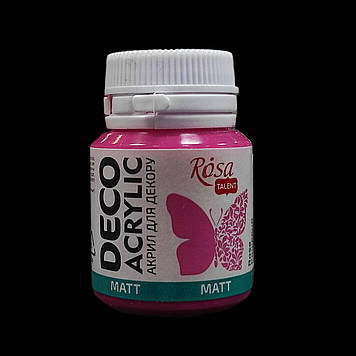Фарба акрилова матова для декору 20 мл, ROSA Acrylic DECO 09, Рожева