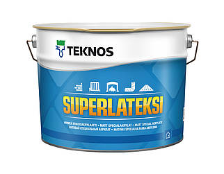 Фарба латексна TEKNOS SUPERLATEKSI, 9 л Б1