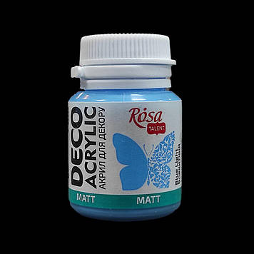 Фарба акрилова матова для декору 20 мл, ROSA Acrylic DECO 11, Блакитна