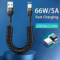 Кабель для зарядки 66W 5А Из type-c на usb