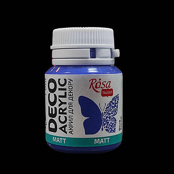 Фарба акрилова матова для декору 20 мл, ROSA Acrylic DECO 12, Синя