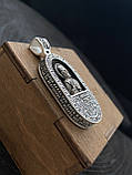 Срібна підвіска з Миколою Чудотворцем та молитвою «Отче наш», фото 7