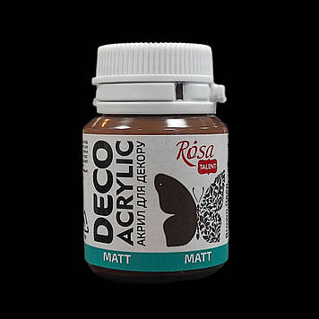 Фарба акрилова матова для декору 20 мл, ROSA Acrylic DECO 16, Темно-коричнева