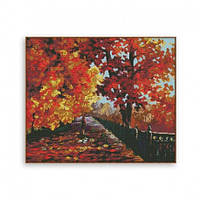 Набір для вишивання хрестиком з друкованою схемою на тканині Joy Sunday Червоне листя FA001