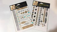 Флеш-тату цепочки (серебро, золото, бирюза) Metallic temporary tattoos