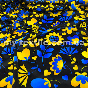 Велюр спорт друкований принт Україна соняшники