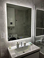 Парящее зеркало с подсветкой 5 Вт в ванную 500х800 мм сенсор | любой размер под заказ