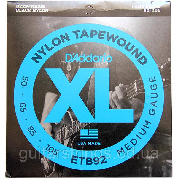 Струни D'Addario ETB92 Nylon Tape Wound Medium 50-105