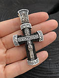 Срiбний православний хрест з чорним деревом, фото 6