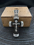 Срiбний православний хрест з чорним деревом, фото 8