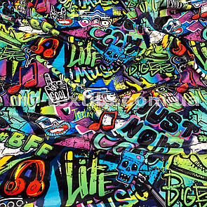 Велюр спорт друкований принт Графіті