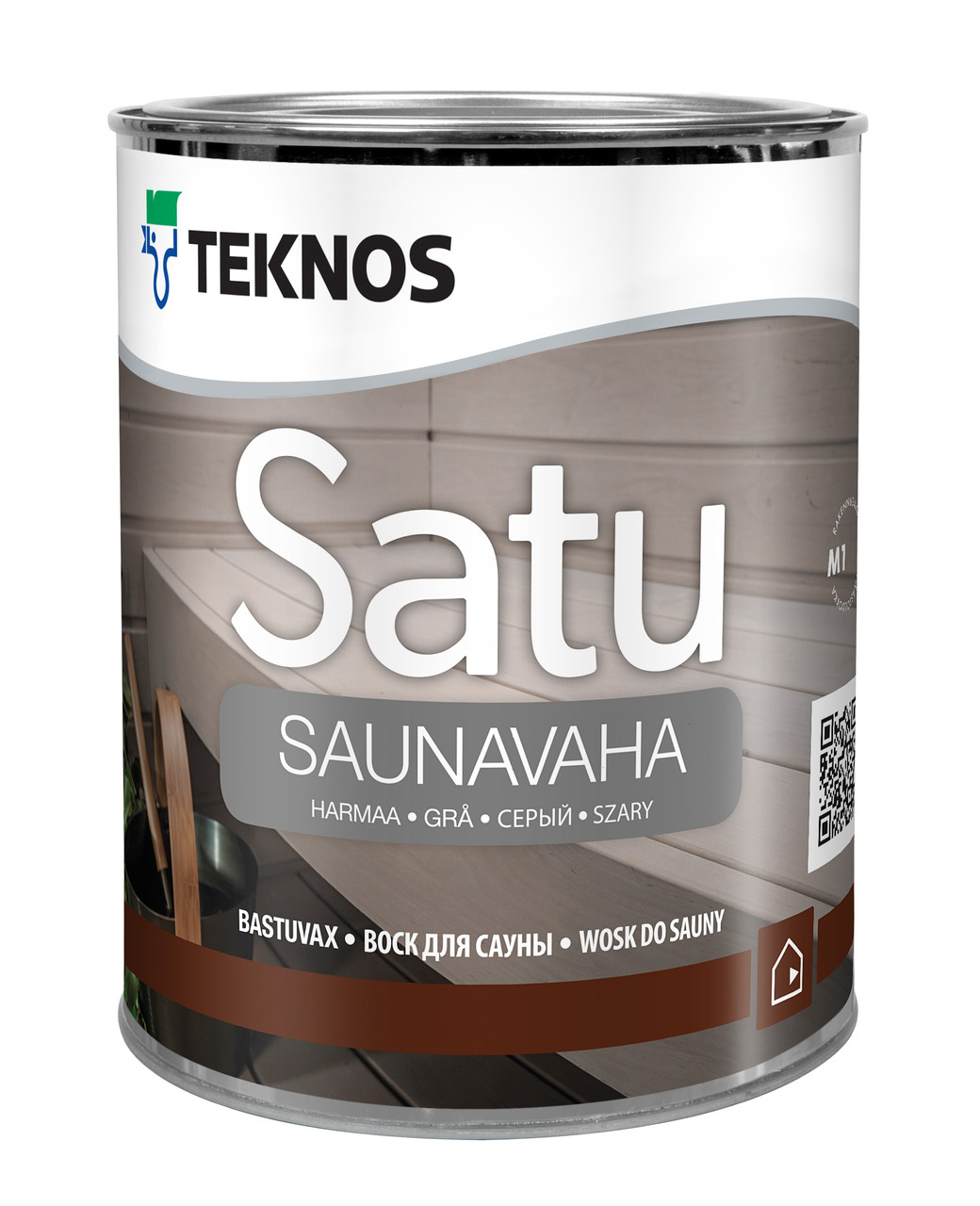 Віск Teknos SATU SAUNAVAHA сірий, 0.9 л., фото 1