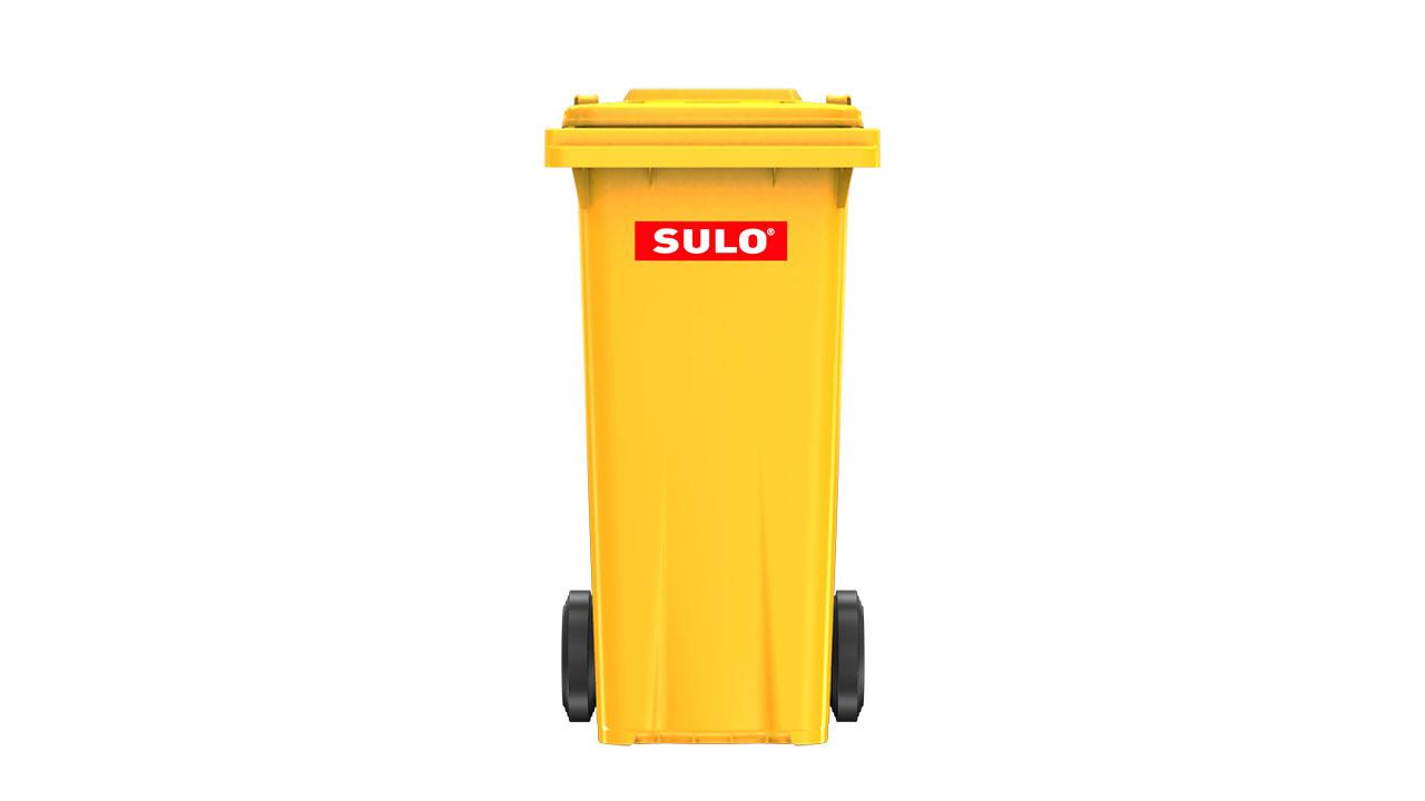 Пластиковый мусорный бак на 120 л, желтые - фото 2 - id-p1885281591