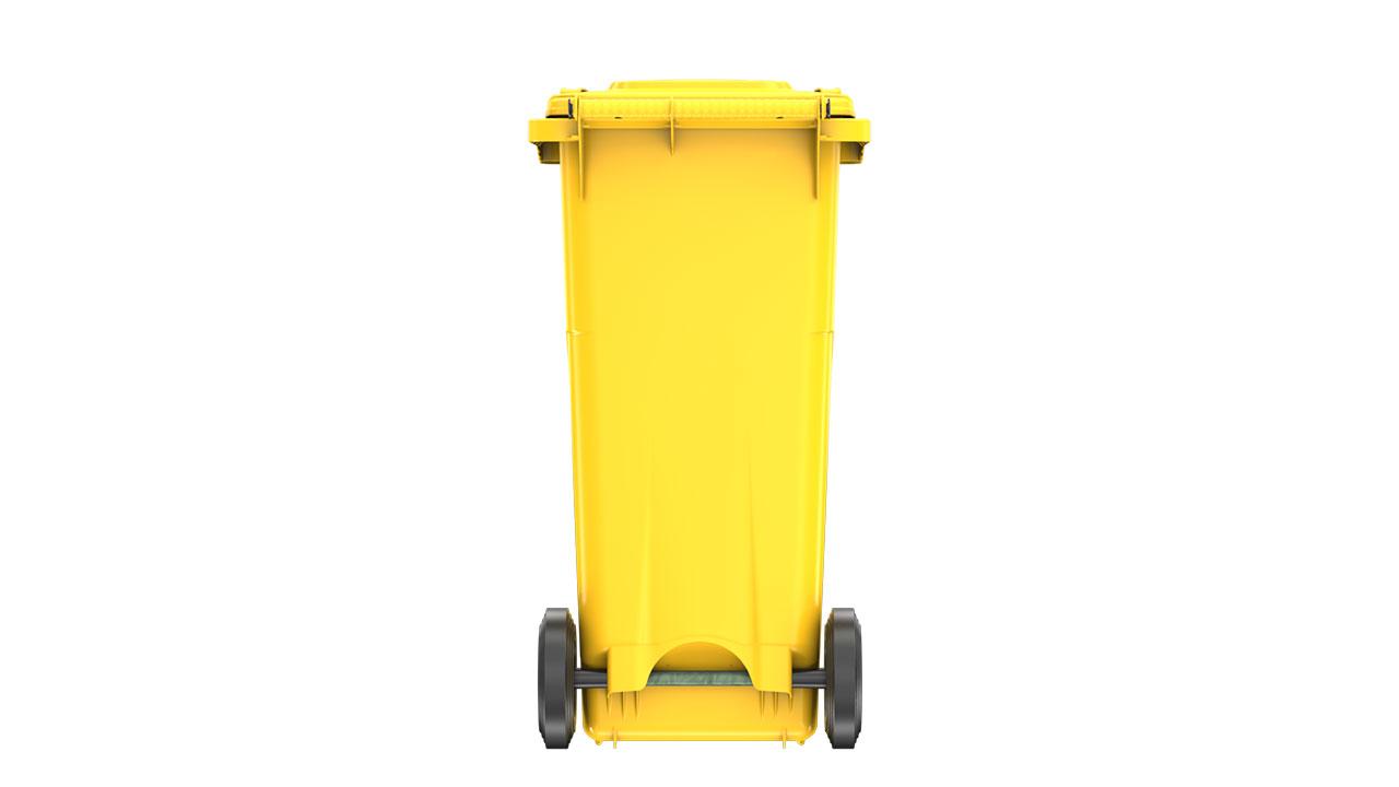 Пластиковый мусорный бак на 120 л, желтые - фото 5 - id-p1885281591