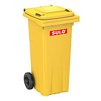 Пластиковый мусорный бак на 120 л, желтые