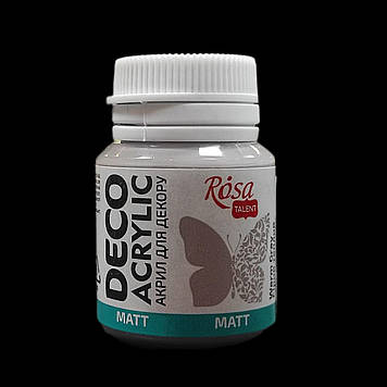 Фарба акрилова матова для декору 20 мл, ROSA Acrylic DECO 27, Сіра тепла