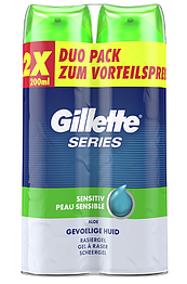 Гель для гоління Gillette Series Sensitive Skin Duo Pack 2х200 мл