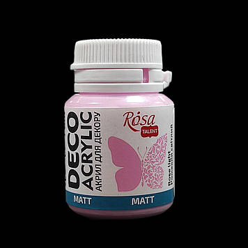 Фарба акрилова матова для декору 20 мл, ROSA Acrylic DECO 33, Світло-рожева