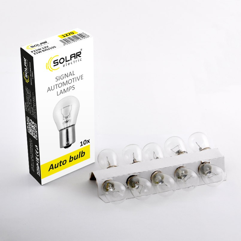 Купить Solar P21W 12V 21W BAU15s (10шт.), цена 10 ₴ — Prom.ua (ID ...