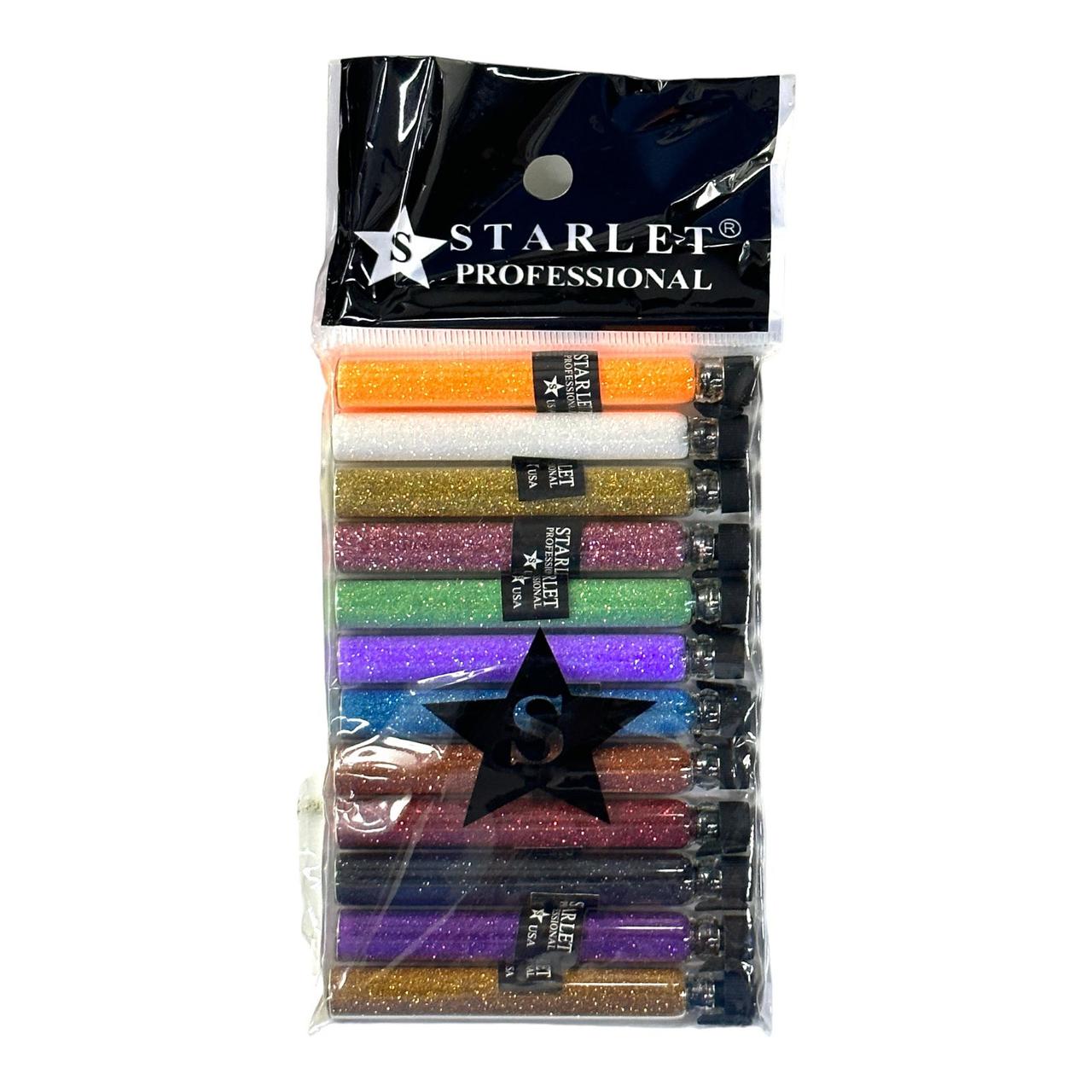 Набір блискітки (пісок) для нігтів Starlet Professional №4, 12 шт