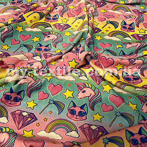 Велюр спорт друкований принт Веселка