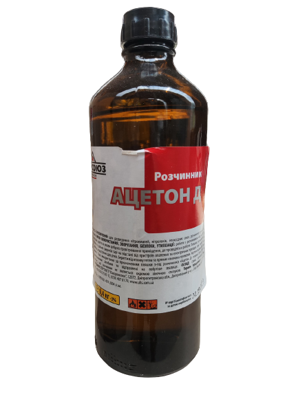 Розчинник "Ацетон Д" 0,4кг скло