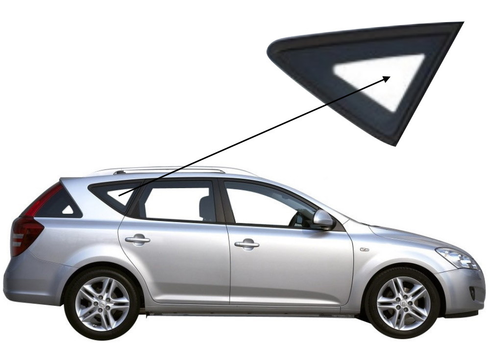 Бічне скло Kia Ceed 2007-2012 салону заднє праве