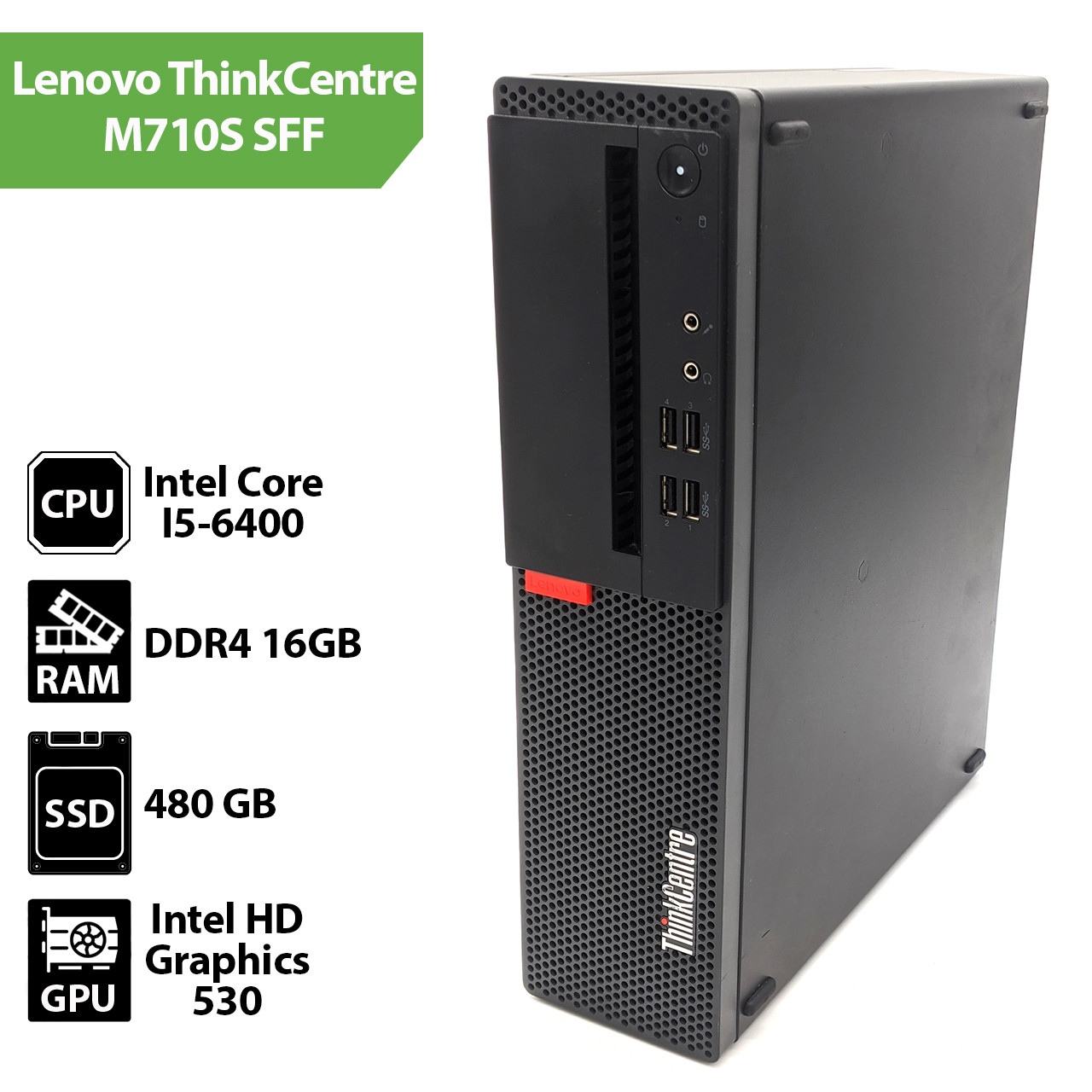 Системний блок Lenovo ThinkCentre M710S SFF (Core i5-6400 /16Gb/SSD 480Gb)