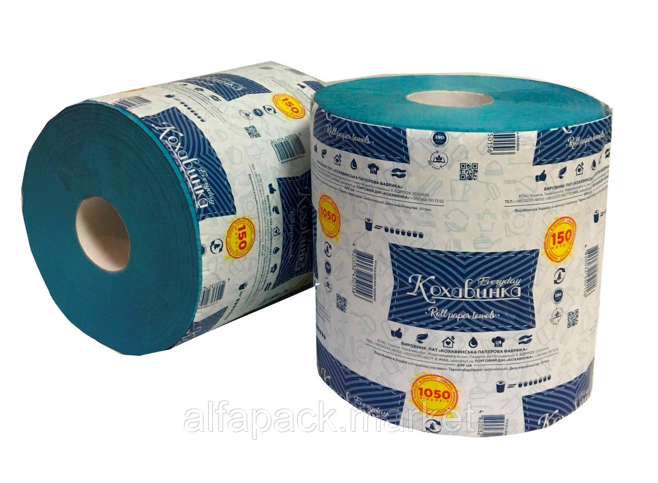 Рушник паперовий "Кохавинка" синій (150м/рулон) 070100032