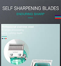 Професійна машинка для стриження VGR Professional Clipper Transparent Green V-660 (20), фото 3
