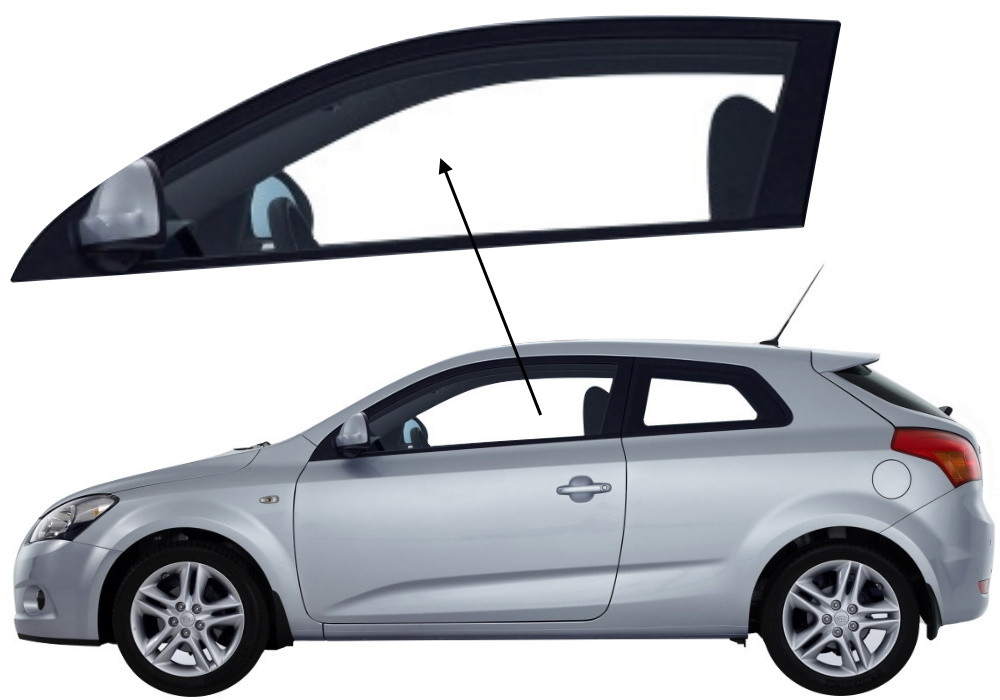 Бічне скло Kia Ceed 2007-2012 3d передніх дверей ліве