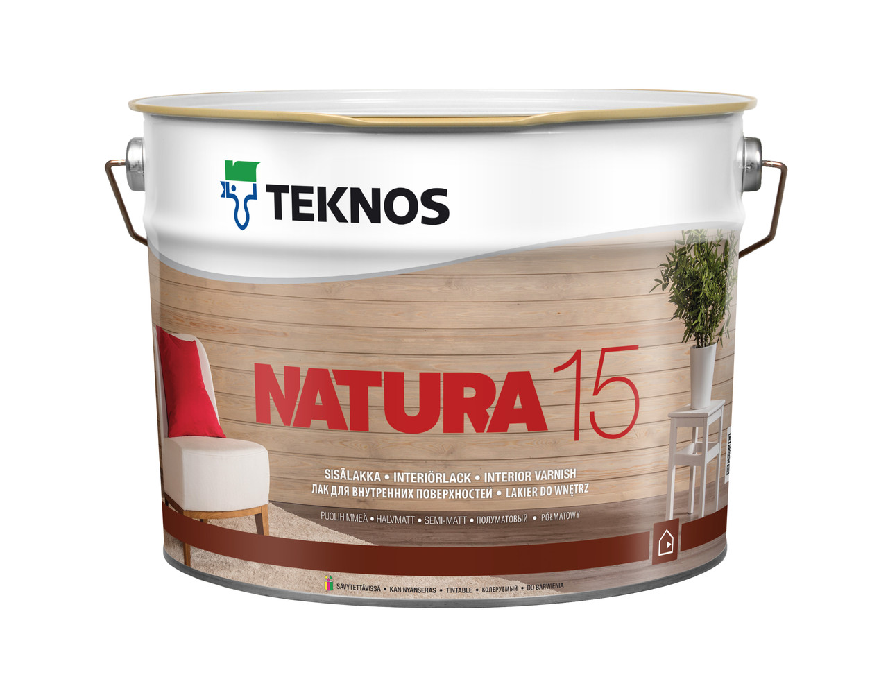 Лак Teknos NATURA 15, матовий 9 л., фото 1