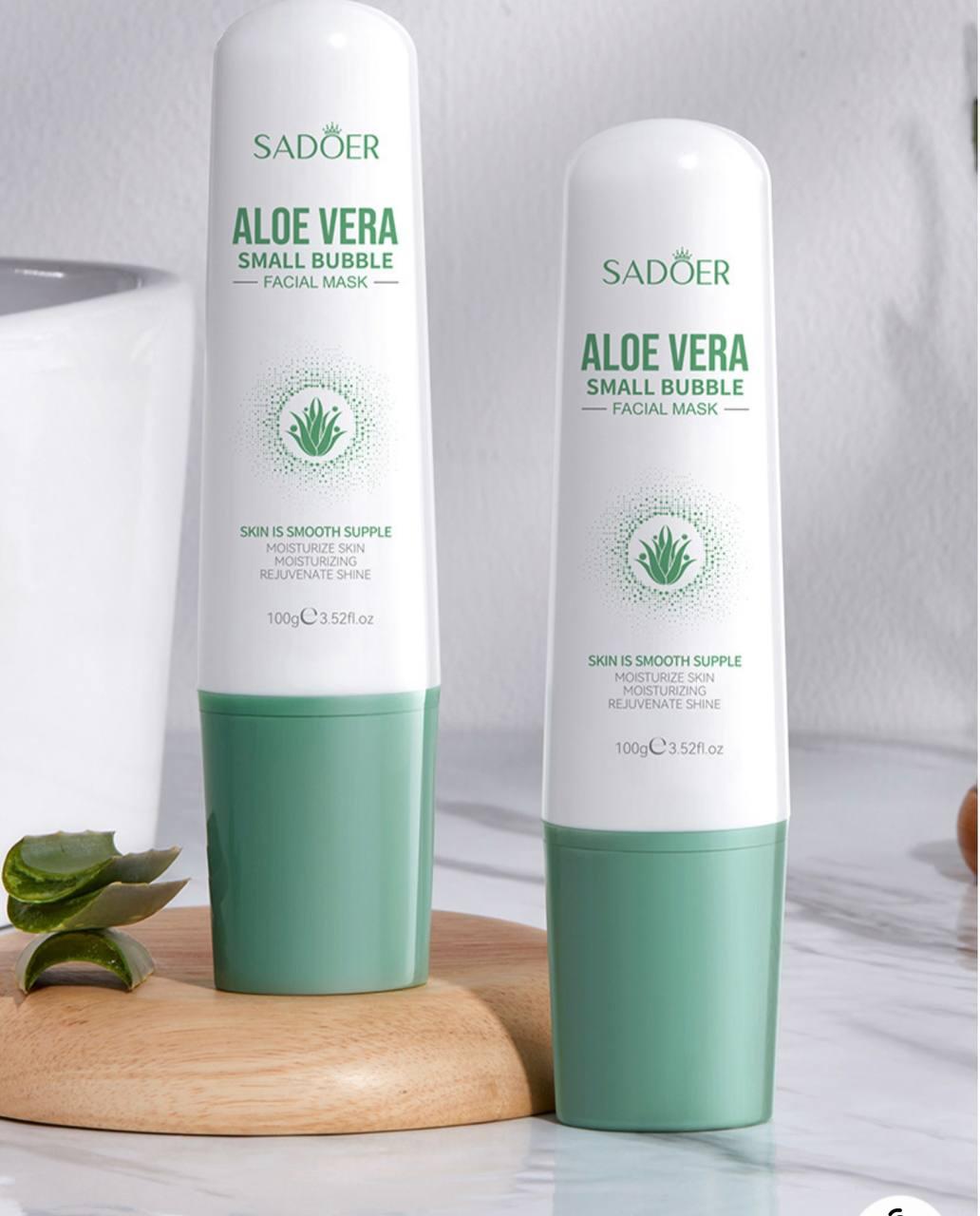 Бульбашкова маска для обличчя з алое Sadoer Aloe Vera Small Bubble Mask, 100 г