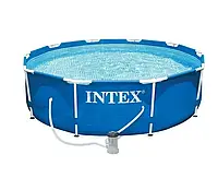 Каркасный круглый бассейн на металлическом каркасе Intex 28202 с фильтр-насосом 305 x 76 см Синий