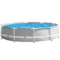 Каркасный круглый бассейн Intex 26702 с фильтр-насосом 305 x 76 см Серый