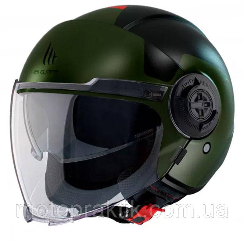 MT Viale SV Beta A6 Matt Green, XXS Мотошолом лицевик з окулярами