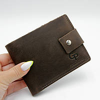 Мужское портмоне Grande Pelle из натуральной кожи, кошелек для купюр, карточек и монет, коричневый цвет