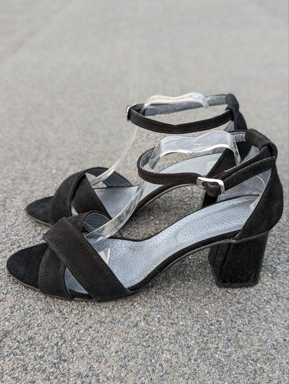 STTOPA Розміри 36-44. Босоніжки великих розмірів шкіряні. Каблук 6,5 см. 328-3644-65 Чорні, фото 1