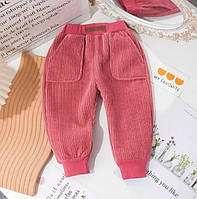 Штаны утепленные рр 80-130 Детские штаны для девочек Розовые штаны