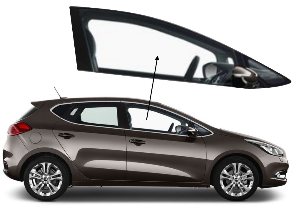 Бічне скло Kia Ceed 2012-2018 передніх дверей праве, фото 1