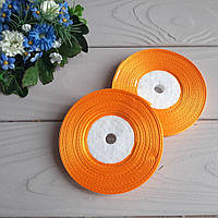 Стрічка атласна темно-жовта (світло жовтогаряча) 0,6 см — 33 м