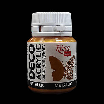 Фарба акрилова для декору 20 мл, металік, ROSA Acrylic DECO 51, Античне золото