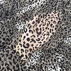 Сітка стрейч з флоком (ягуар) / колір ТЕМНИЙ БІЖ / ціна вказана за 0,5 метра сітки