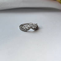 Кільце срібне жіноче каблучка Кільце Діадема з білими каменями 16.5 розмір срібло 925 4326р 1.80г