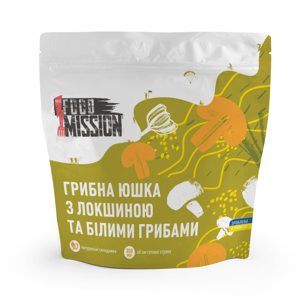 Грибна юшка з локшиною та білими грибами