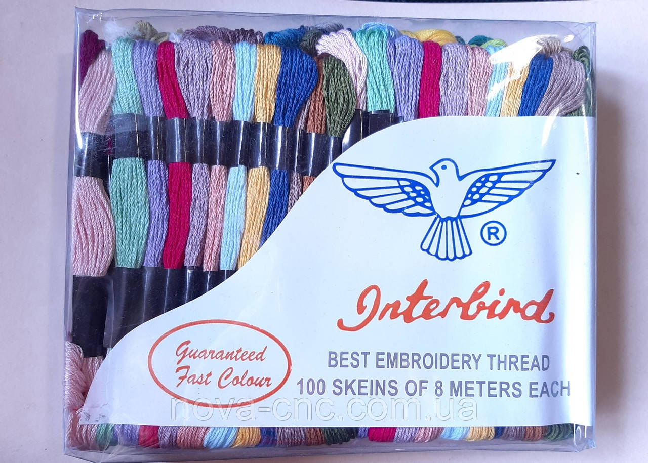 Нитки Муліне набір 100 шт. 8 м "Interbird"
