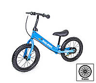 Велобег Scale Sports 14" с ручным тормозом и надувными колёсами Синего цвета