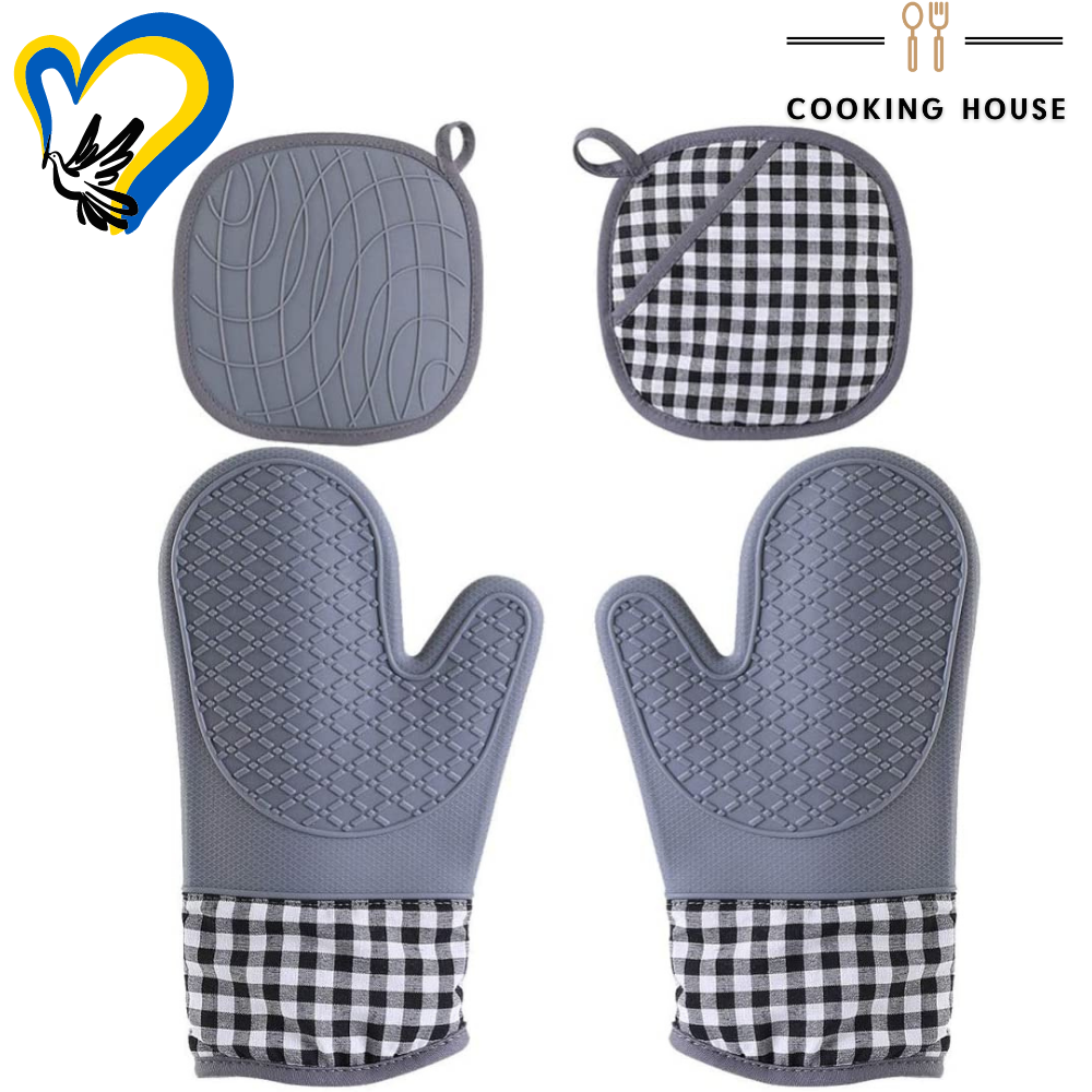 Набір рукавички кухонні та прихватки для гарячого Cooking House buuba