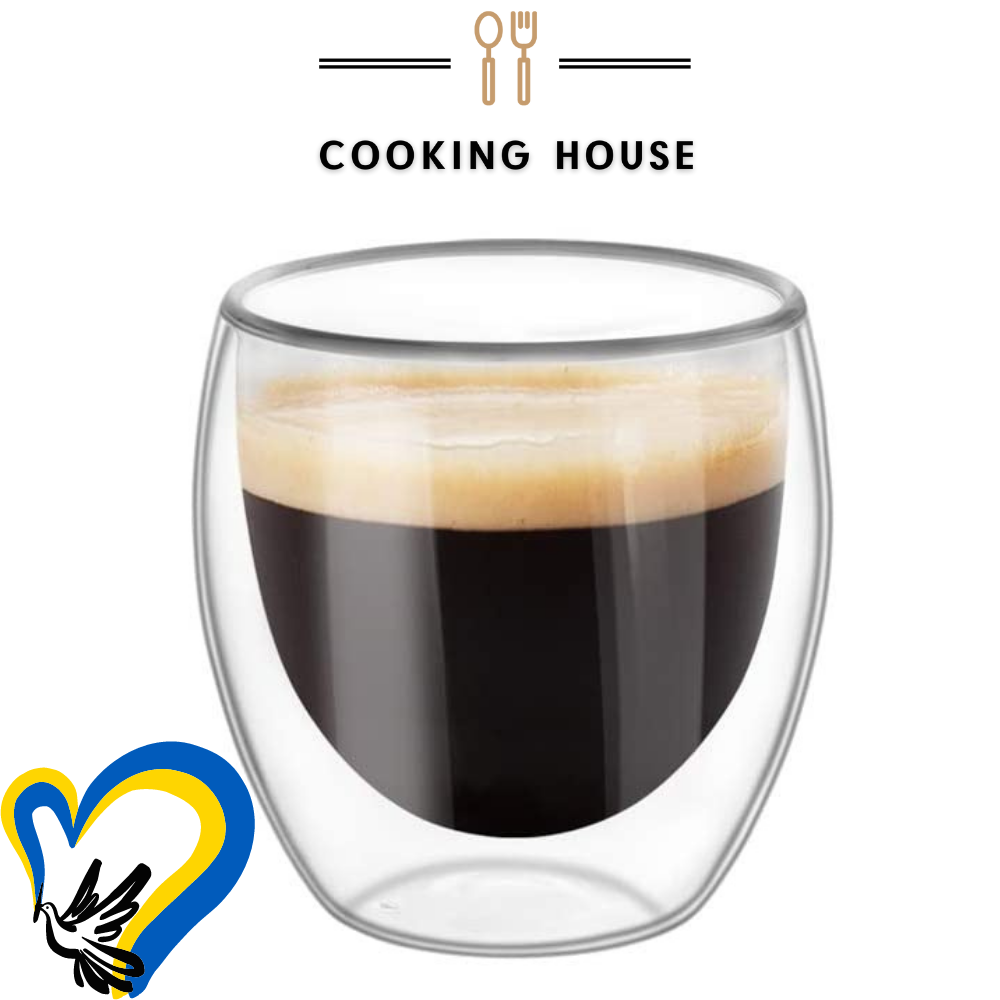Склянка з подвійними стінками для американо, еспресо 250мл Cooking House buuba , склянка з подвійним дном